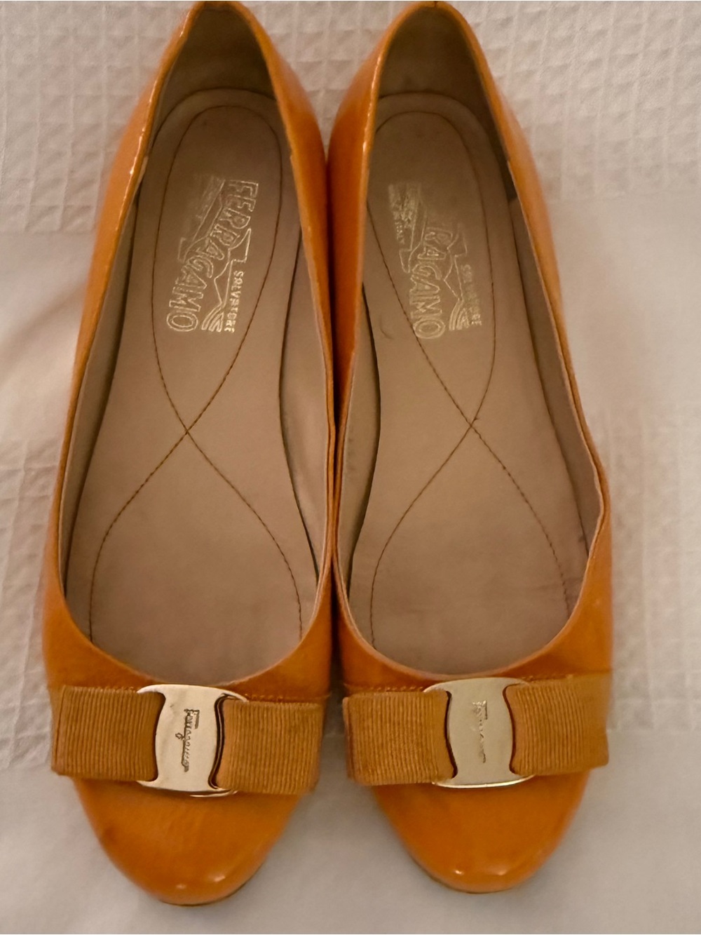 Ferragamo Shoes Flats Women’s 7.5 B Orange-Preowned